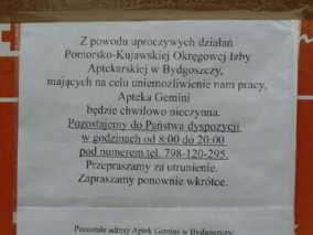 Gemini kontra Pomorsko-Kujawska Okręgowa Izba Aptekarska