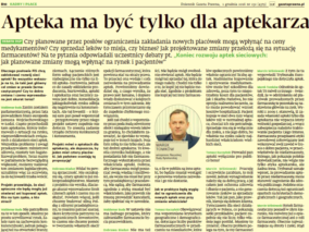 Apteka ma być tylko dla aptekarza