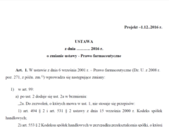 Znamy treść nowelizacji Pf: apteka co 500 metrów