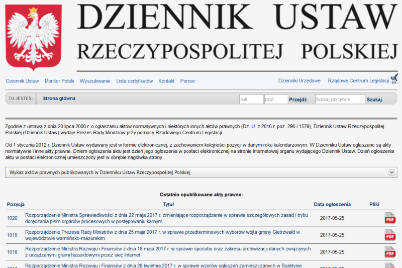 Ustawa wchodzi w życie w ciągu 30 dni od momentu jej opublikowania.