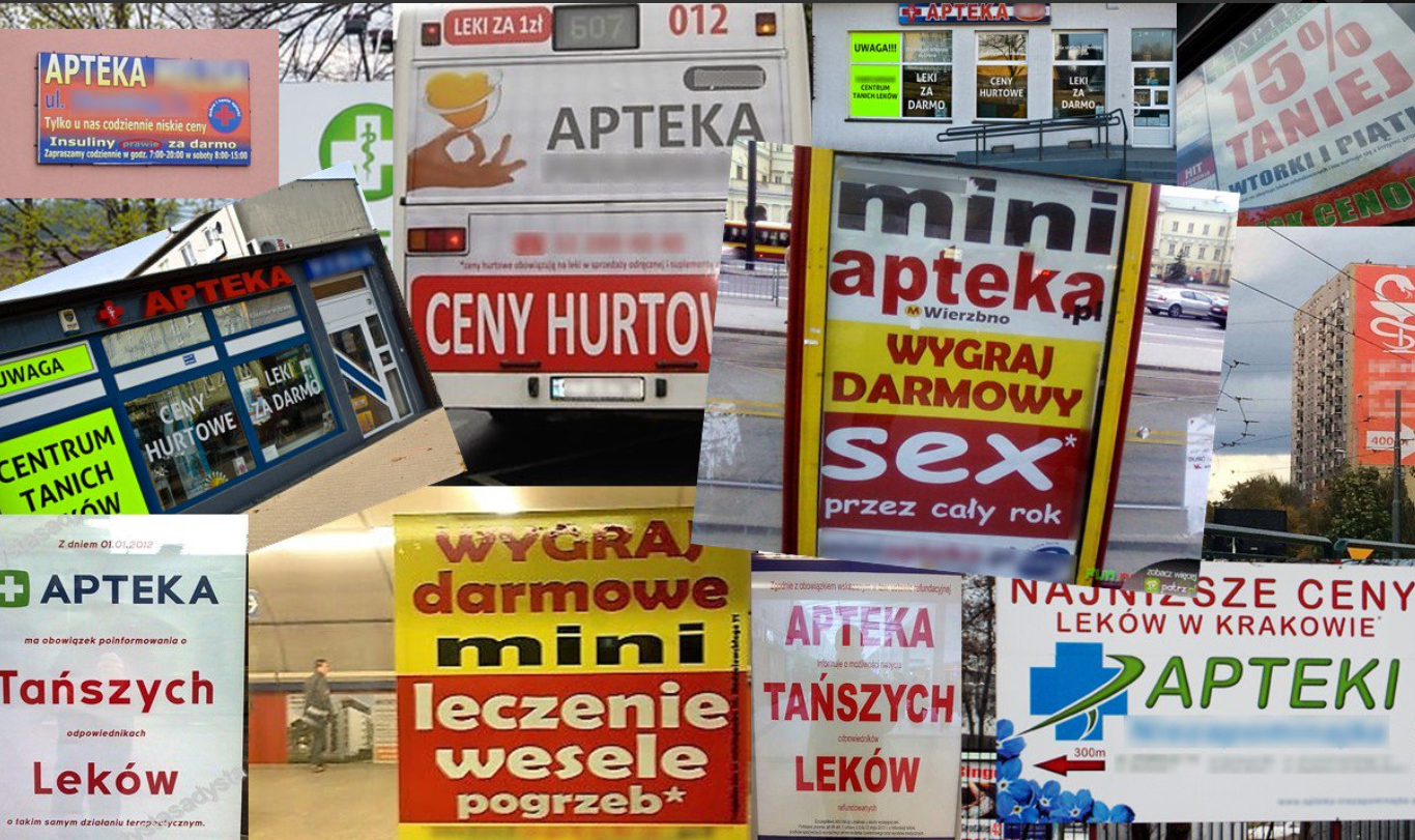 Naczelna Izba Aptekarska udowadnia, w jaki sposób niektórzy przedsiębiorcy łamią zakaz reklamy aptek (fot. NIA)