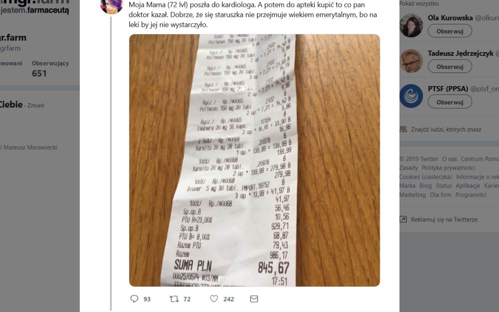 Dnia 7 lutego o godzinie 14.20 opublikowano nowa wersję systemu KS-AOW, która umożliwia właściwy wydruk paragonu z umiejscowieniem NIP (fot. Screen Twitter).
