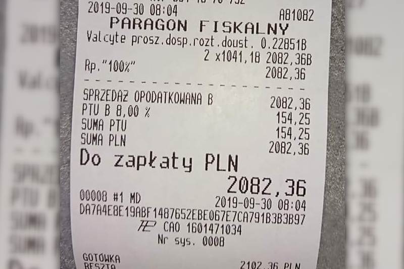 Paragon pochodzi z jednej z łowickich aptek (fot. Twitter)