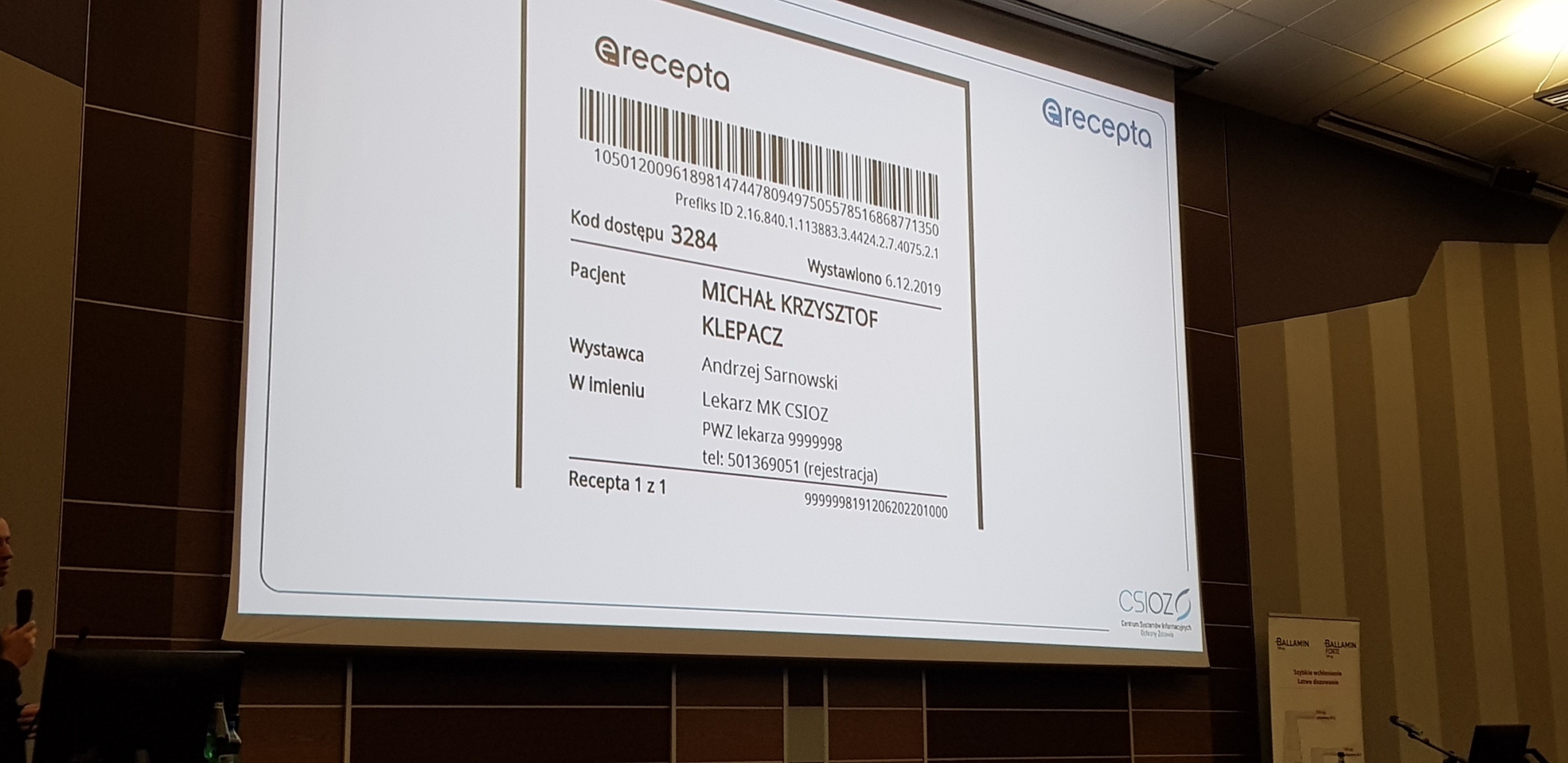 E-recepta wystawiona przez asystenta medycznego (fot. MGR.FARM)