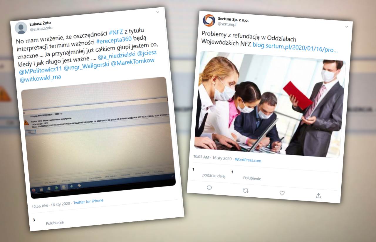 Błąd w komunikacie zwrotnym z NFZ skutkuje odrzucaniem refundacji (fot. Twitter)