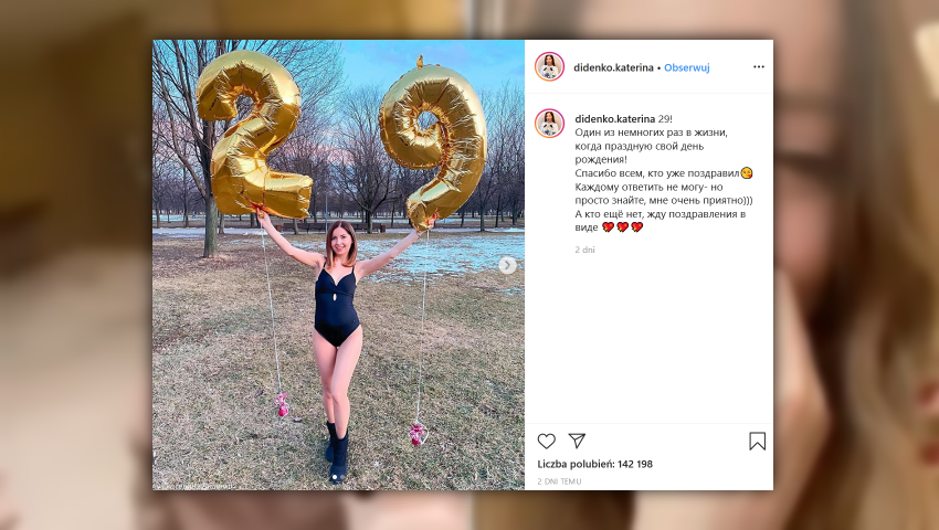 Katerina Didenko prowadzi profil na Instagramie, na którym zgromadziła 1,3 mln obserwujących (Fot. TT)