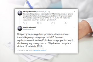 PILNE: Ważność starych wzorów recept jednak wydłużona!