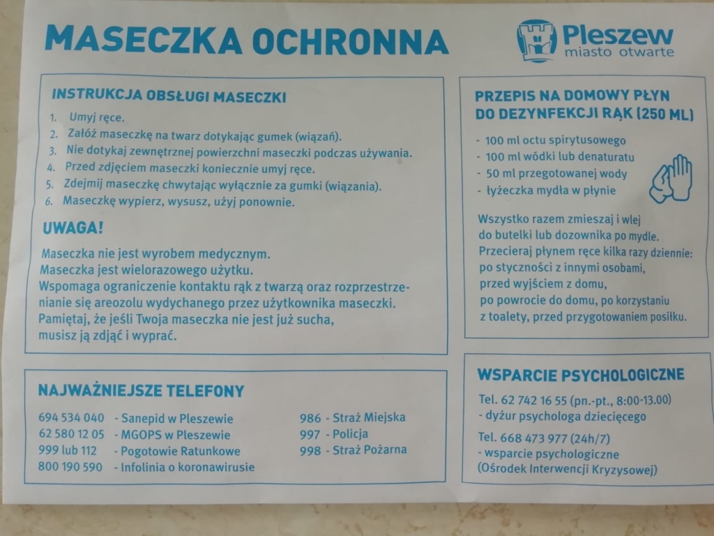 Ulotki dystrybuowane przez Miasto Pleszew (fot. Mariusz Politowicz) Ulotki dystrybuowane przez Miasto Pleszew (fot. Mariusz Politowicz)