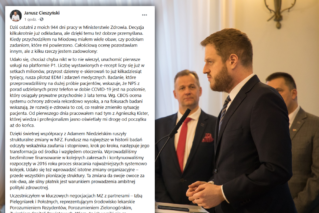 Janusz Cieszyński odchodzi z Ministerstwa Zdrowia. Z jakiego powodu?