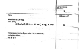 Kolejna fałszywa recepta na Medikinet w Warszawie