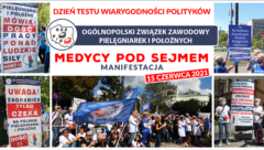 We wtorek manifestacja pod Sejmem. Protestować będą pielęgniarki, diagności, farmaceuci…