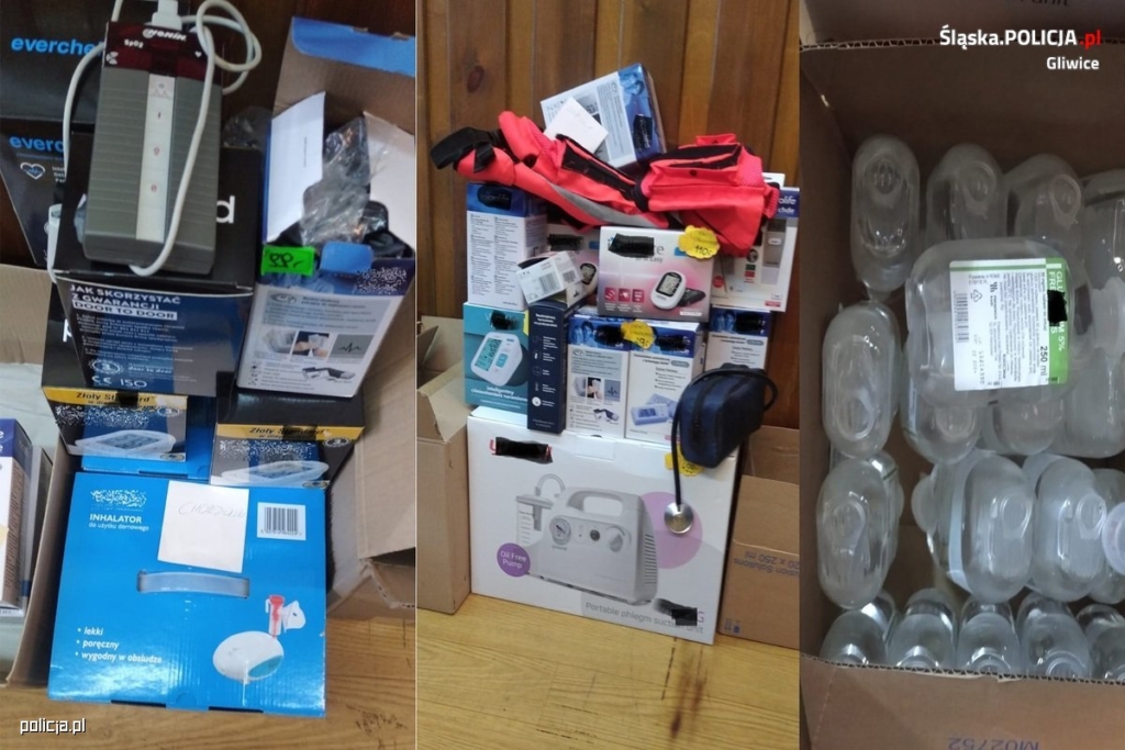 Produkty wyłudzone przez oszusta z aptek (fot. policja.pl)