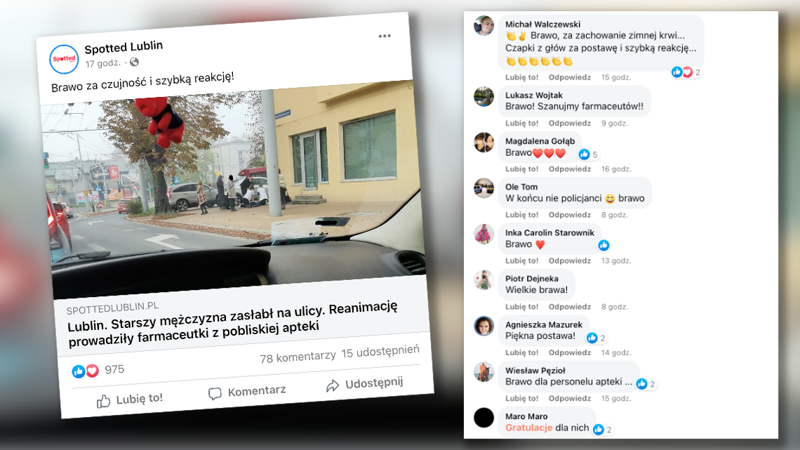 W mediach społecznościowych posypały się gratulacje i podziękowania dla farmaceutek z Lublina (fot. screen FB)