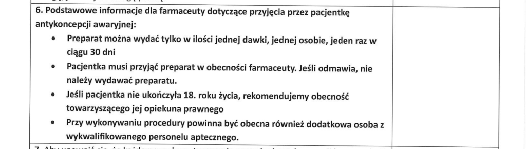 Fragment procedury przygotowanej przez ZZPF