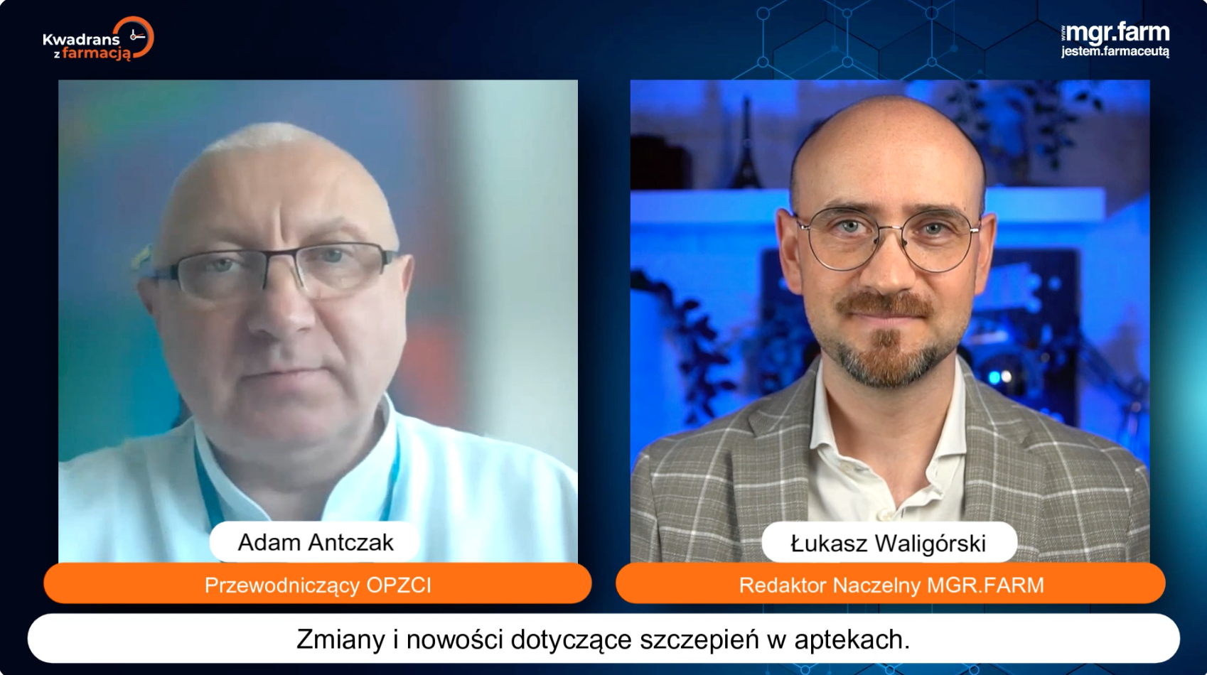 Kwadrans z farmacją z prof. Adamem Antczakiem na temat szczepień przeciwko grypie w aptekach