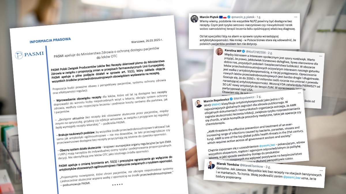 Komentarze farmaceutów na temat komunikatu pasmi o antybiotykach bez recepty
