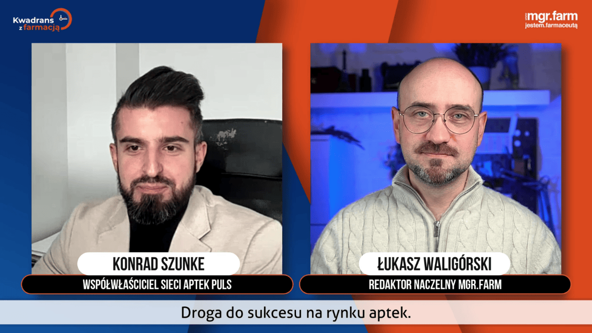 Łukasz Waligóski i Konrad Szunke w "Kwadransie z farmacją" (fot. screen z nagrania)