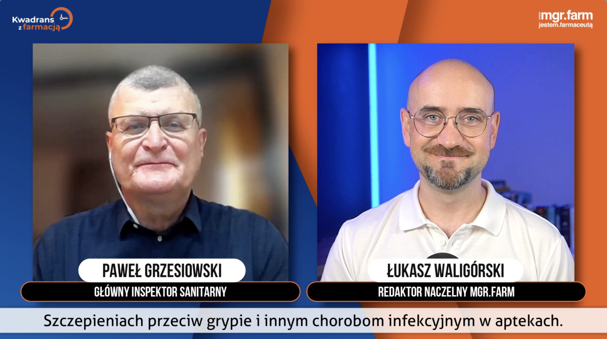 Paweł Grzesiowski główny inspektor sanitarny w programie kwadrans z farmacją