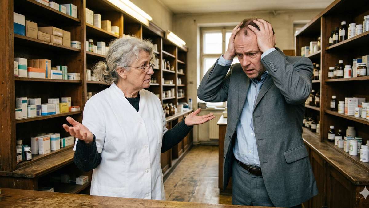 Inspektor farmaceutyczny przerażony błędami techniczki farmaceutycznej