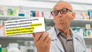 Farmaceuta nie ma wyksztacenia medycznego? Kontrowersyjne zdanie w uzasadnieniu ustawy…